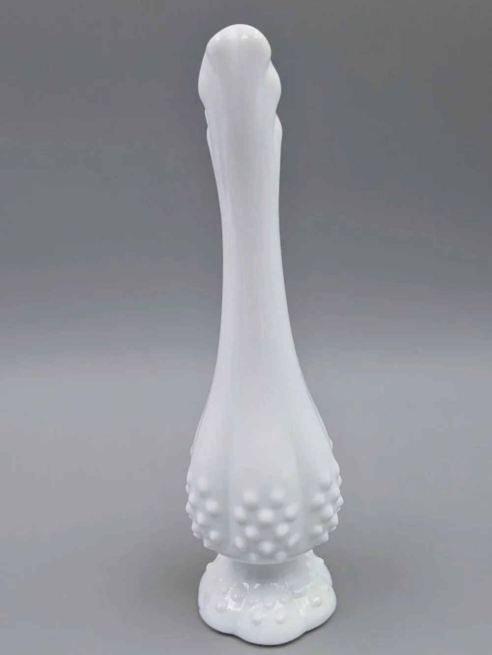Vintage White Milk Glass Fenton Hobnail Bud Vase